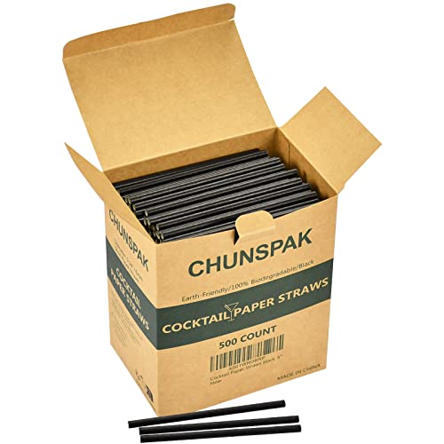  Biodegradable Small Black Paper Drinking Straws 5 Inch 500 Count for Restaurant and Bar
| Bulk Biodegradable 5 Inch Sma