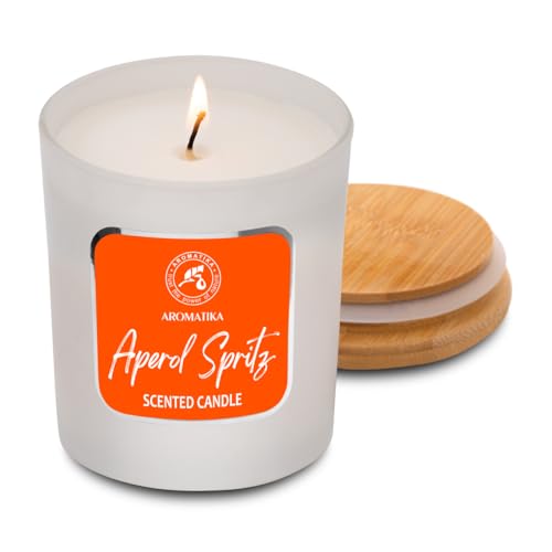 Scented Aperol Spritz Candles for Him & Her - Relaxing Massage Oil 6.8 Fl Oz Gift Set
