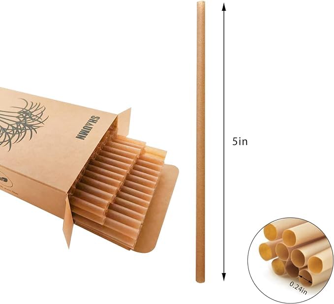  Biodegradable 5 Inch Cocktail Straws for Hot and Cold Beverages
| Compostable Sugarcane Fiber Drinking Straws for Parti