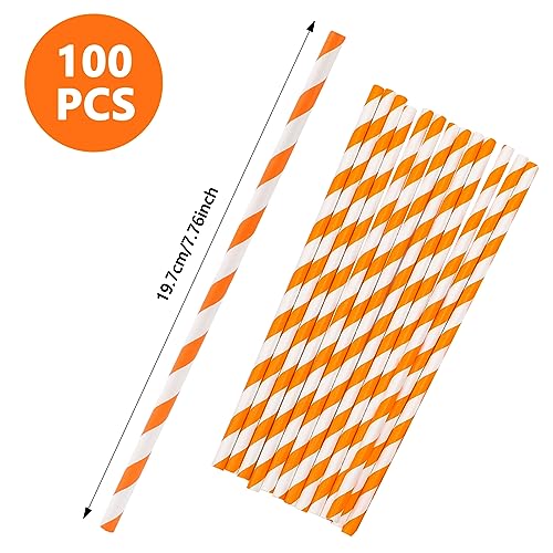  100 Pcs Orange Straws for Baby Gender Reveal Party and DIY Decoration
| Disposable Drinking Straws for Juice Coffee and